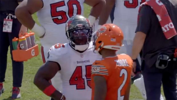 Buccaneers linebacker Devin White and Bears WR DJ Moore